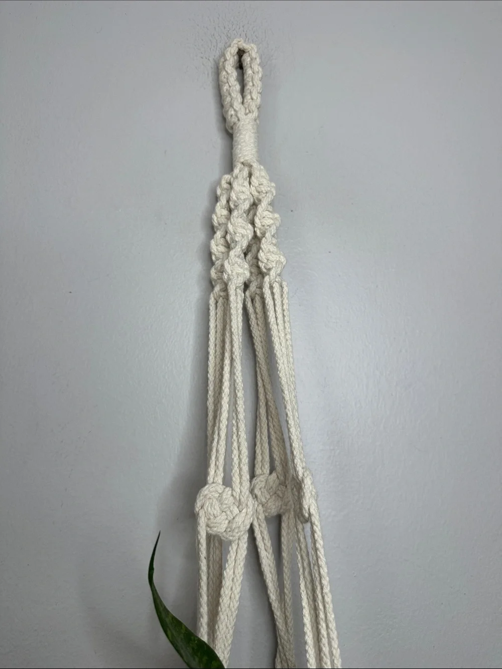 Handmade Macrame Plant Hanger - Cream